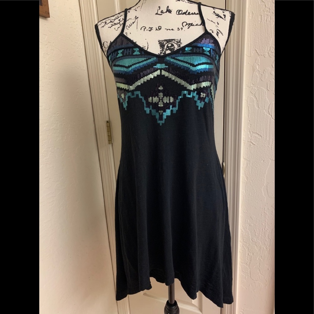 Express midi black dress with sequins